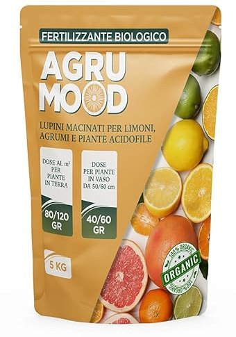Gardenhome® AGRUMOOD LUPINI MACINATI PER AGRUMI per limoni in vaso e in terra e piante acidofile x 1 kg (1, Chilogrammi)