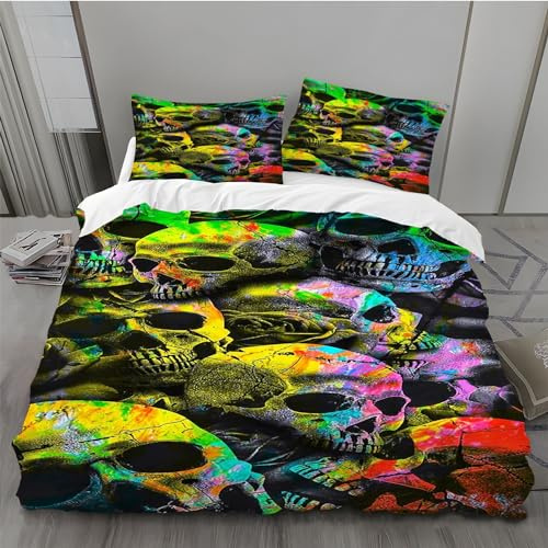 BAIL Housse de Couette 240 x 260 RéTro Housse Couette Très Doux Parure de Lit Adulte en Microfibr 2 Taies d'oreiller 65 x 65 cm Convient pour Chambre