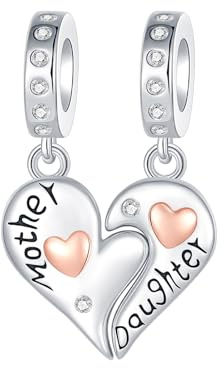 BIZK Damen Charm Anhänger für Armband 925 Sterling Silber Charm Bead Anhänger für europäische Armbänder und Halsketten