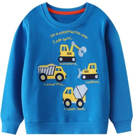 Codkkre Felpa Bambino Pullover Bimbo Dinosauro in Cotone Girocollo Sportivo Sweatshirt Ragazzi Autunno Inverno Felpa Bambini 2-7 Anni