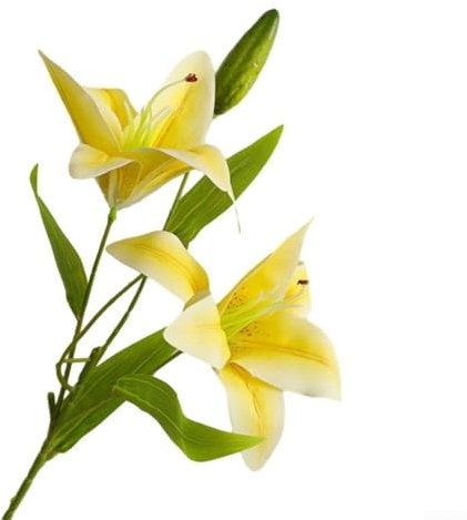 Realistische Lilien-Dekoration, geeignet für Hochzeiten und Wohnzimmer, 14 x 5 cm Durchmesser, lila (gelb)