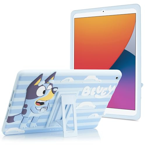 Komar Kids Bluey Kids Case for iPad - 9th/8th/7th Gen 10.2 Case - Tablet Cover with Stand, Shockproof Silicone Protector - Perfect for Educational Activities, Movie Time, Gaming, Imaginative Play