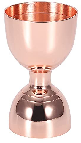 Aladeno Jigger 30ml 60ml Premium Jigger per cocktail a doppia estremità in acciaio inossidabile 304 Jigger squisito per baristi Marcature da 3,8 once Misurino per cocktail (Oro rosa)