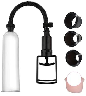 Crysore pompe del pene con leva a mano vuoto pene pompa giocattolo del sesso con 3 maniche di paglia per l'ingrandimento del pene erezione pompa del pene masturbarsi per gli uomini