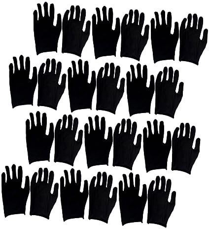 Hohopeti 12paare Baumwollhandschuhe Für Arbeitsschutz Bequeme Gartenhandschuhe Aus Strapazierfähigem Material Schützen Vor Schnitten Und Kerben Schwarz Dünn