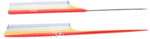 Pettine a 2 Pezzi in Acciaio Plastico Pettine a Denti per Cotonare e Separare Strumento per per Pettini Professionali per Acconciature