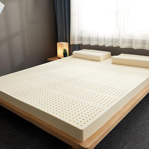 KUGGKKTP Matratzenauflage aus 100% natürlichem Latex, organisch, atmungsaktiv und bequem, langlebig und Nicht leicht zusammenzufallen, 10 cm, 200 x 220 cm