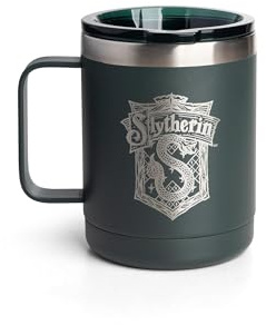 Smartshake Bohtal isolerad kaffemugg 355 ml, dubbelvägg vakuumisolerad mugg med lock, läckagesäker BPA-fri kaffekopp i rostfritt stål, resemugg för varma och kalla drycker (Slytherin)