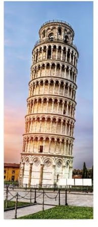 Türtapete Selbstklebend 77X200 Türaufkleber 3D Türfolie Selbstklebend Schiefer Turm Gebäude Klebefolie Tür Türposter Tür Folie Wasserfest Wandbild für Schlafzimmer Wohnzimmer Bad Tür Tapete -MT1337