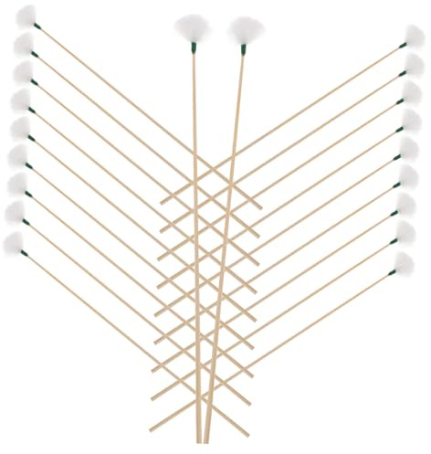 Varilla de Limpieza de Cerumen de Bambú Pelo de Ganso 20 Unidades | Color Caqui, Diseño Ligero, Eliminación de Cerumen, Herramientas de Limpieza para Oídos, 20 Piezas
