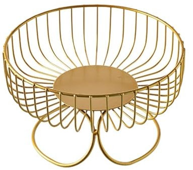Cesto di frutta in filo metallico moderno da cucina, supporto per piano di lavoro, elegante decorazione per la casa e cesto portaoggetti per frutta fresca