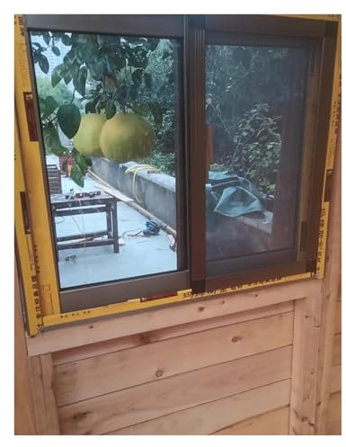 Schiebefenster Fenster Window Kellerfenster Bündig montiertes Fenster aus gehärtetem Glas, Keller-/Garage-/Schuppen-/Hühnerstall-/Spielhausfenster 120 110 100 90 80 70 60 50 cm extra breit, großes sch