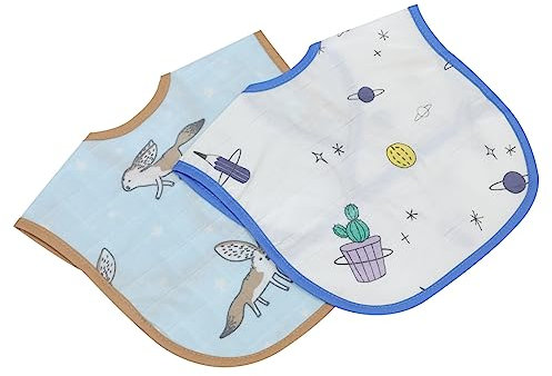 JOINPAYA 2 Stück wasserdichtes Esslätzchen Neugeborenes groß Lätzchen aus Baumwolle für Kleinkinder bequemes Babylätzchen Lätzchen zum Füttern aus Baumwolle für Babys