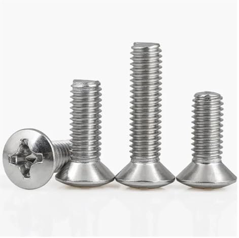 MIUYTRN 50-200pcs M2 M2.5 M3 M4 M5 M6 GB820 DIN966 A2-70 304 Stainless Steel Cross Phillips Raised Countersunk Head Half Oval Screw Bolt cuicui(30mm,50pcs M5)