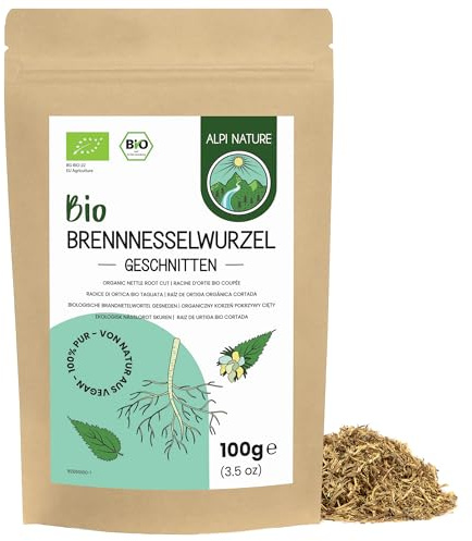 Alpi Nature Raíz de Ortiga Orgánica Té 100g, Raíz de Ortiga Cortada para Preparación de Té, Urtica Dioica
