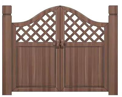 Cancello da giardino in legno a doppia porta ad arco, divisorio per esterni per cortile e orto, durevole, 220 x 80 cm, soluzione elegante e sicura per l'ingresso