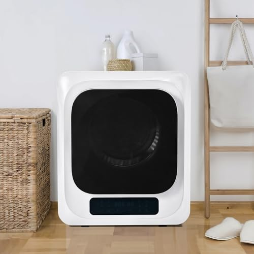 Merax Wäschetrockner 3kg bis 4kg Abgastrockner 850W Edelstahltrockner, Mehrfachfiltration, UV-Sterilisation, Überhitzungsschutz, wandmontierbar, Weiß (Ohne Auspuffschlauch)
