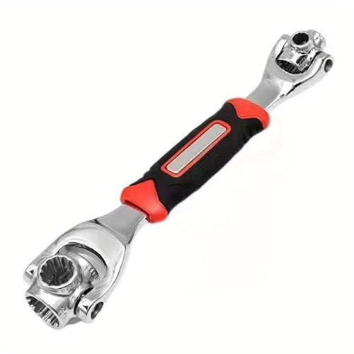 52 in 1 Multi-Functional Universal Socket Wrench 360 Degree Rotating Multi Head with Anti Slip Rubber Handle High-Strength Carbon Steel Sturdy Durable Heavy-Duty Adjustable Non-Magnetic Model