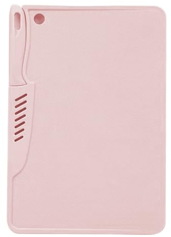 Tagliere con coltello, tagliere in plastica 2 in 1 con coltello incorporato e fori per colino, portatile per campeggio, viaggi, cucina, stile 2 taglieri