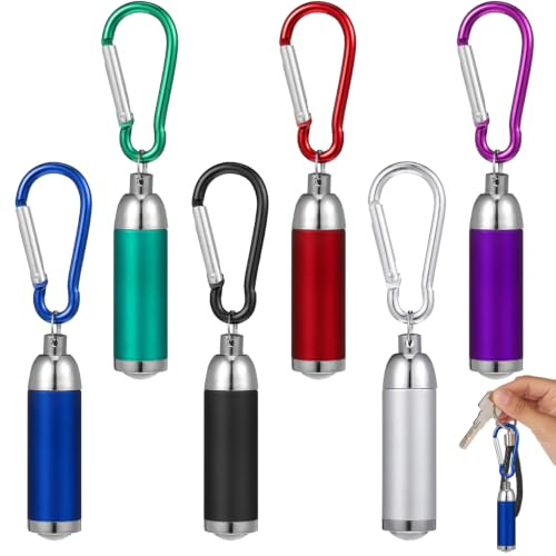 Toyvian Taschenlampen-Schlüsselanhänger Mit Kletterhaken Mini Taschenlampe Für Schlüsselbund Rucksack Und Outdoor Camping Kompakt 1.97 X 0.59 X 0.59 in