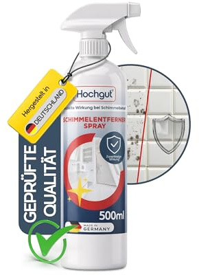 Hochgut Premium Schimmelentferner Wand 500 ml – Schimmelentferner Bad als extra starkes Schimmelspray zum Schimmel entfernen mit AKTIV-CHLOR und HAFTEFFEKT– Anti Schimmel Spray für Fugen und Fliesen