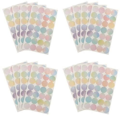 KICHOUSE Pegatinas de Refuerzo para Agujeros de Papel, Adhesivas, Tamaño Pequeño, 16 Unidades (4 Paquetes), para Reparación y Protección de Hojas Sueltas en Carpetas, Uso Escolar y Oficina