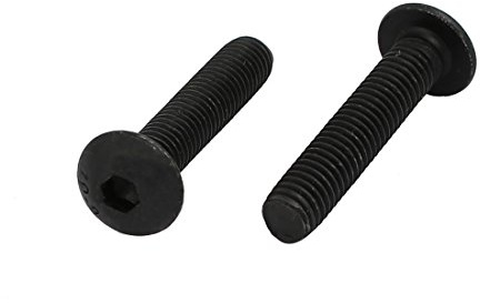 sourcing map 2 Stück Halbrundkopfschrauben M5x25mm Innensechskant Linksgewinde Schraube 10.9 Grad Schwarz