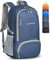 ZOMAKE Leicht Faltbarer Rucksack Packbare Backpacks 30L,Kleiner Faltbar Wanderrucksack Wasserdicht für Damen Herren Outdoor Wandern(Marineblau)