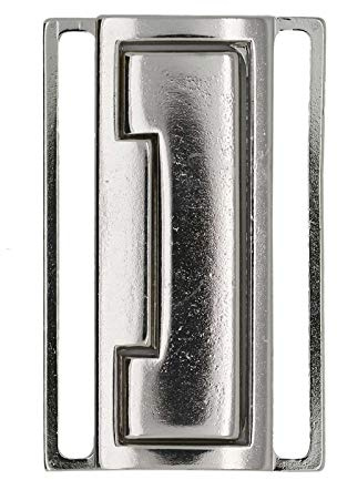1 Metall Gürtel-Schnalle Gurtschnalle Steckschnalle Schließe Klick Verschluss, Farbe:silber, Größe:55 x 34 x 4mm Durchzug 50mm