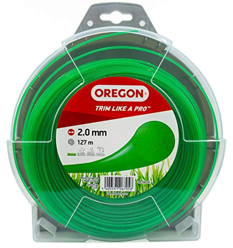 Oregon Filo per Decespugliatore - Filo in Nylon Tondo di Ricambio Universale per Tagliabordi e Decespugliatori Ideale per Giardinaggio e Fai da Te - Bobina da 2 mm x 127 m, Colore Verde (69-358-GR)