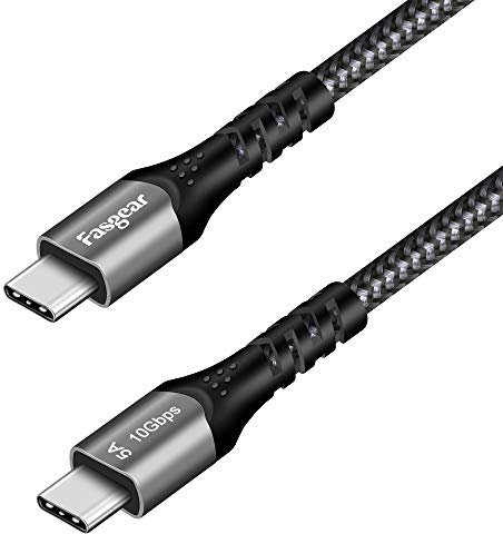 Fasgear USB C Cable, 3.1 Gen 2 Fast Charge, 100W Power Delivery, 10Gbps Data Transfer, 4K@60Hz Video Output, Compatible for Type-C Devices (3ft, Black)
