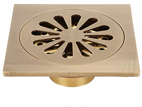 Quadratischer Bodenablauf Antik Kupfer Duschablauf Gold Messing Duschrinne Badezimmer Toilette Zubehör