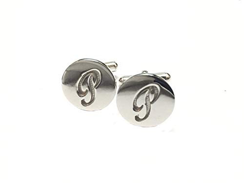 Personalisierbare Manschettenknöpfe aus Sterlingsilber mit Initialen-Initialen-Alphabet, Buchstaben-Manschettenknöpfe