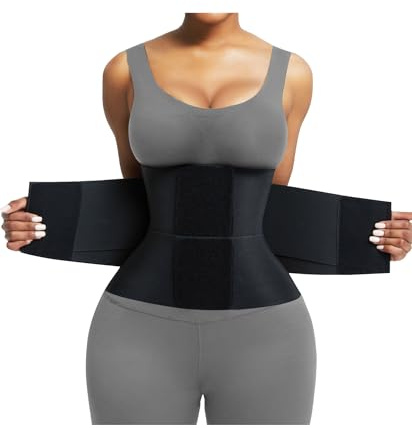 FeelinGirl Women Corset Workout Waist Trainer Belt Tummy Control Waist Cincher Sport Waist Trimmer Black XL