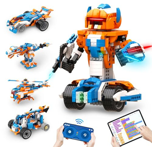 Apitor Robot Building Kit, 12-in-1 Programmable APP RC Robot/Car Robotics Coding Set, STEM Projects Educational Birthday Gifts for Boys Girls Kids Aged 8-12 (600 Pieces)