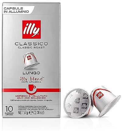 illy Kaffee CLASSICO Lungo, klassische Röstung, in kompatiblen Kaffeekapseln* - 10 Verpackungen zu je 10 Kapseln
