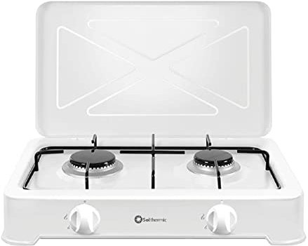 SOLTHERMIC LP200 HORNILLO A GAS 2 QUEMADORES COLOR BLANCO