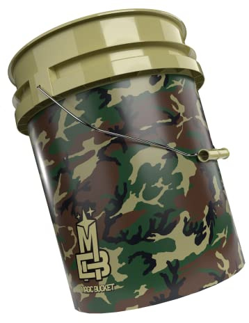 Magic Bucket | Tvätthink för handtvätt av bil, kamouflagegrön | Ca 20 liter (5 amerikanska gallon) | kompatibel med Grit Guard, Detail Guardz Dirt Lock, Chemical Guys Dirt Trap, Gamma Lids-lock
