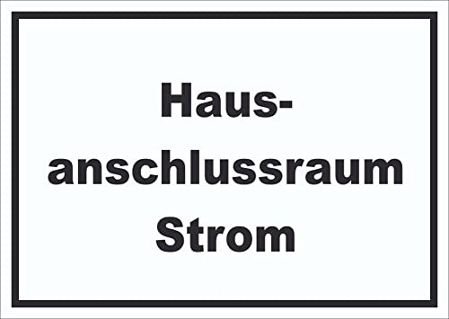 HB-Druck Hausanschlussraum Strom Schild mit Text HAR waagerecht A5 Rückseite selbstklebend