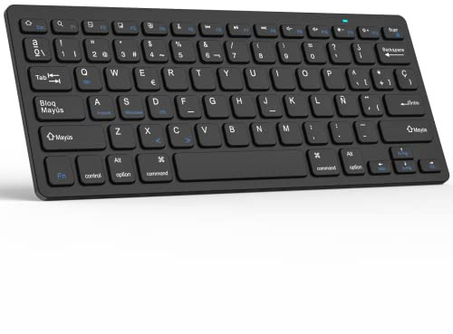 KBCASE Teclado Bluetooth, Teclado Inalámbrico Español para Tablet iPad/iOS/Android/Windows/iPad Pro/iPad Air/iPad Mini, Samsung,Lenovo,Huawei,iPhone y Otros Dispositivos Bluetooth
