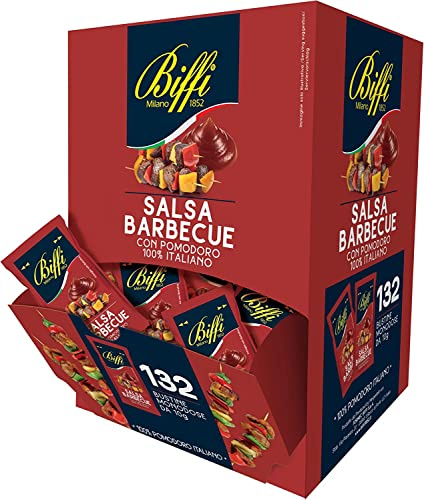 Biffi - New Linea Professionale - Salsa Barbecue - 132 Bustine Monodose da 10gr - Ristorazione, Catering, Maxi Formato, BBQ 10 g- Ex Gaia
