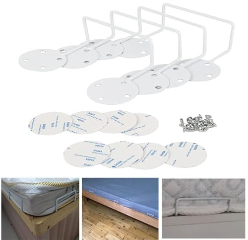 MAXANT Mattress Retainer Bar, 4PCS Adjustable Anti-Slip Mattress Baffle, Gripper Stops for Most Wooden Bed Frames