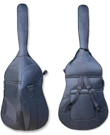 WUQIMUSC 3/4 Upright Double Bass Bag Oxford Cloth String Bass Bag with Soft lining,Black