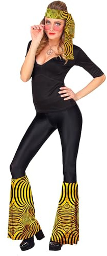 W WIDMANN MILANO Party Fashion - Hippie Set 60er / 70er Jahre | Mit Stirnband und Stulpen, Flower Power Kostüm Accessoire für Disco Outfits, Karneval, Festivals