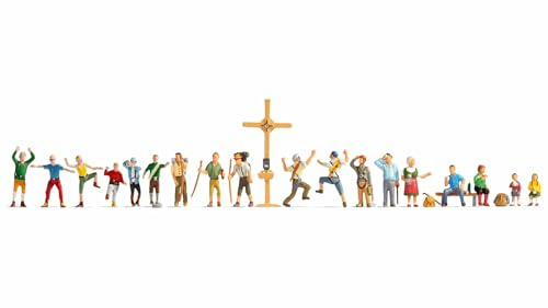 NOCH® XL-Set „In den Bergen“, handbemalte Figuren, 18 Modelle für die Spurweite H0 perfekt auch zum Basteln und Dioramen