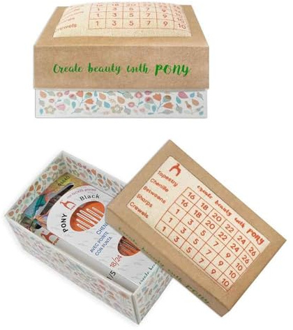 Pony Nadelkissen mit Nadeln und Einfädler - 1 Stück, Beige, Weiß, Rot