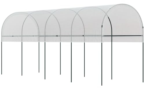 Outsunny Serre de Jardin, Serre à tomates, bâche renforcée, châssis en Acier, pour légumes Plantes Fleurs, pour extérieur, 400 x 120 x 170 cm, Transparent