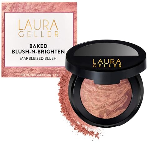 LAURA GELLER NEW YORK Baked Blush-n-Brighten for Mature Skin - 12 Rosé All Day - Powder Blush Won't Settle into Fine Lines - Buildable Natural Finish – Longlasting Formula - Made in Italy​