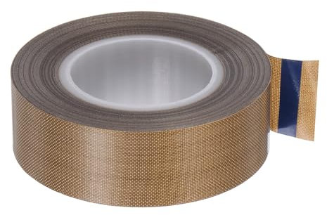 QUARKZMAN Stoff PTFE-Bandrolle, 0,8 x 33ft Hochtemperatur-PTFE-Klebeband 0,18mm Dicke für Vakuumversiegelungsmaschinen Handversiegler, Braun