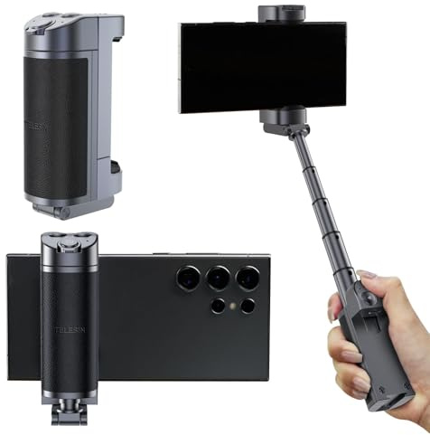 TELESIN Handygriff mit Bluetooth-Fernbedienung, 3-in-1 Aufnahmegriff